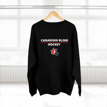 Load image into Gallery viewer, black Canadian blind hockey black redshirt hanging from a hanger