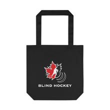 Load image into Gallery viewer, Canadian Blind Hockey black tote bag 
