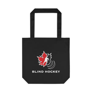 Canadian Blind Hockey black tote bag 