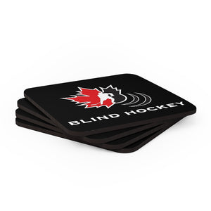 Black Canadian blind hockey coaster 