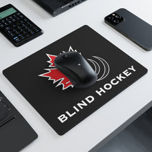 Load image into Gallery viewer, canadaian blind hockey mouse pad on computer desk 
