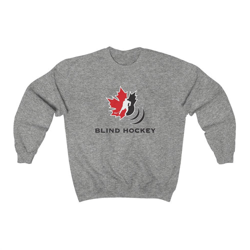 Sport Grey sweatshirt with the Canadian Blind Hockey logo front centre