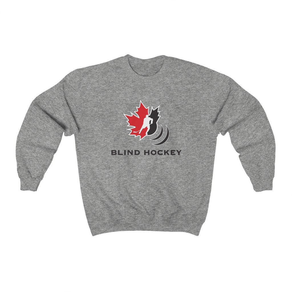Sport Grey sweatshirt with the Canadian Blind Hockey logo front centre