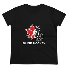 Load image into Gallery viewer, Womens Black Canadian Blind Hockey T Shirt 
