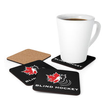 Load image into Gallery viewer, Canadian blind hockey coasters with a coffee mug 
