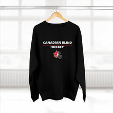 Load image into Gallery viewer, black Canadian blind hockey black redshirt hanging from a hanger
