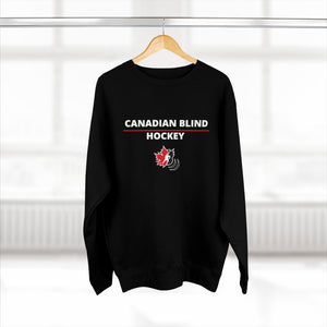 black Canadian blind hockey black redshirt hanging from a hanger